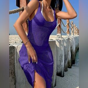 Purple Crochet Beach Dress